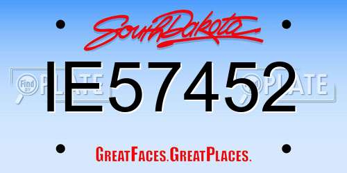 IE57452 South Dakota License Plate
