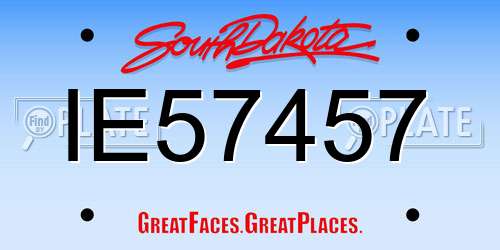 IE57457 South Dakota License Plate