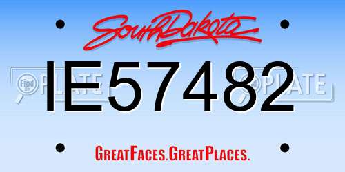 IE57482 South Dakota License Plate
