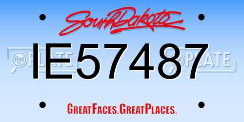 IE57487 South Dakota License Plate