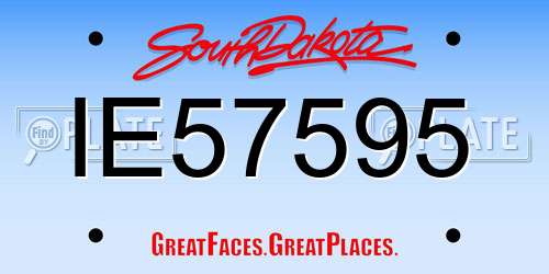 IE57595 South Dakota License Plate