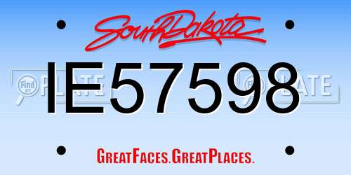 IE57598 South Dakota License Plate