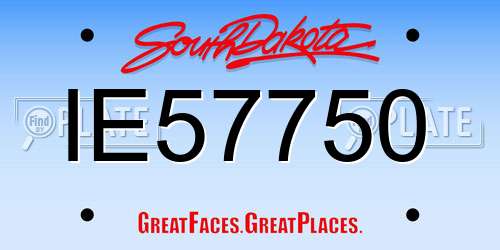 IE57750 South Dakota License Plate