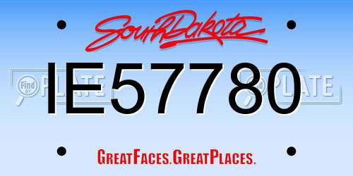 IE57780 South Dakota License Plate