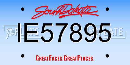 IE57895 South Dakota License Plate