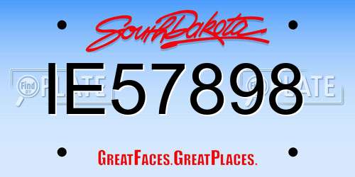 IE57898 South Dakota License Plate
