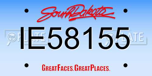IE58155 South Dakota License Plate