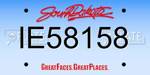 IE58158 South Dakota License Plate
