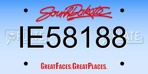 IE58188 South Dakota License Plate