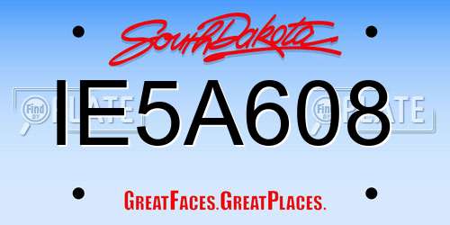 IE5A608 South Dakota License Plate