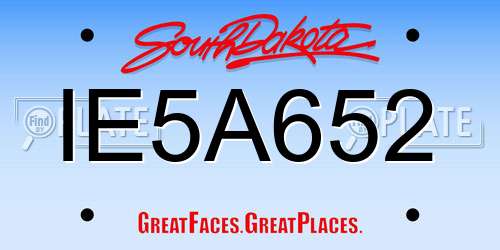 IE5A652 South Dakota License Plate