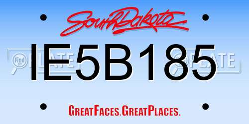 IE5B185 South Dakota License Plate