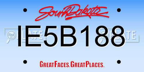 IE5B188 South Dakota License Plate