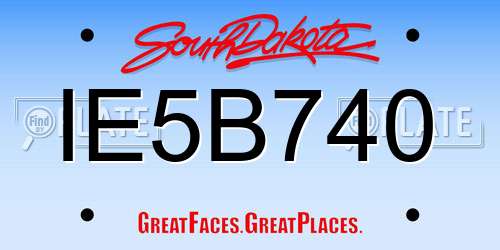 IE5B740 South Dakota License Plate