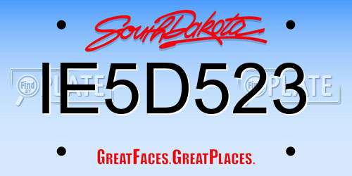 IE5D523 South Dakota License Plate