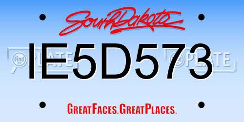 IE5D573 South Dakota License Plate