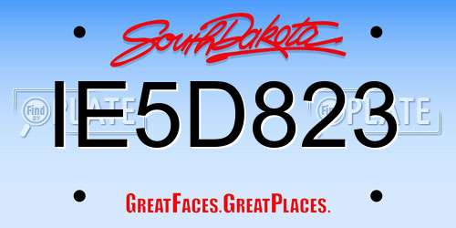 IE5D823 South Dakota License Plate