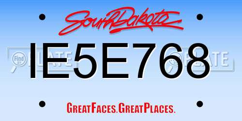 IE5E768 South Dakota License Plate