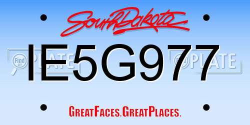 IE5G977 South Dakota License Plate