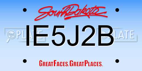 IE5J2B South Dakota License Plate