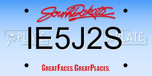 IE5J2S South Dakota License Plate