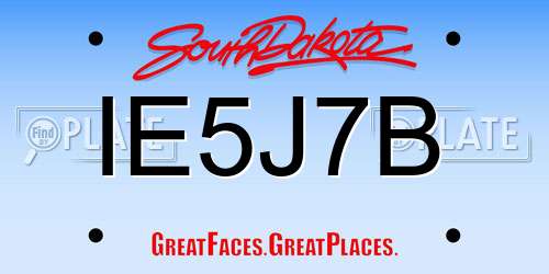 IE5J7B South Dakota License Plate