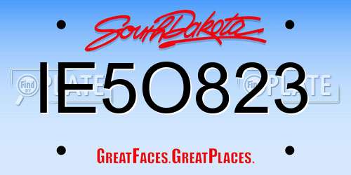 IE5O823 South Dakota License Plate