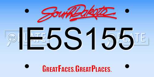 IE5S155 South Dakota License Plate