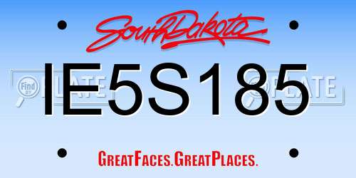 IE5S185 South Dakota License Plate