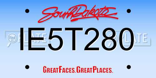 IE5T280 South Dakota License Plate