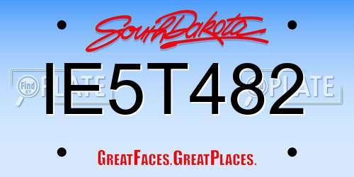 IE5T482 South Dakota License Plate