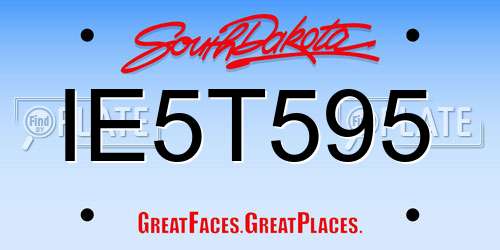 IE5T595 South Dakota License Plate