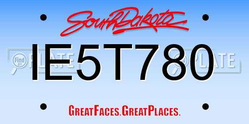 IE5T780 South Dakota License Plate