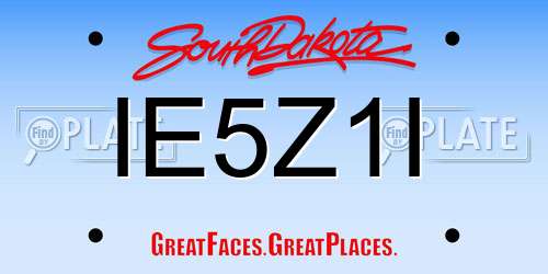 IE5Z1I South Dakota License Plate