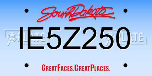 IE5Z250 South Dakota License Plate