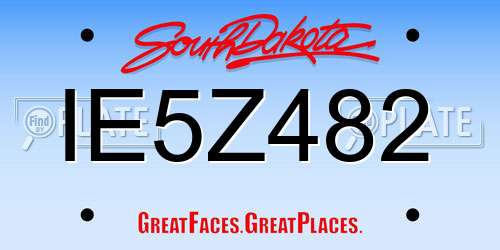IE5Z482 South Dakota License Plate