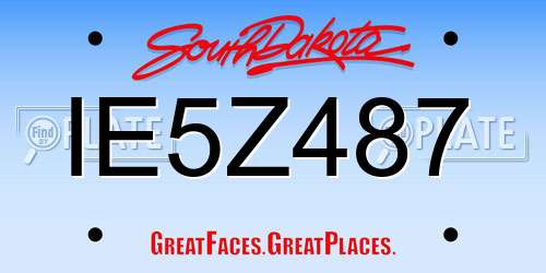 IE5Z487 South Dakota License Plate