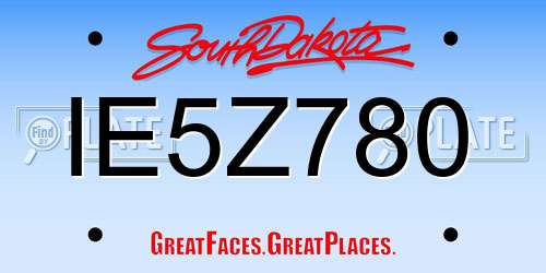 IE5Z780 South Dakota License Plate