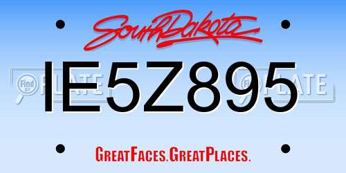 IE5Z895 South Dakota License Plate