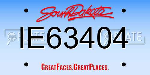 IE63404 South Dakota License Plate