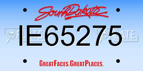 IE65275 South Dakota License Plate