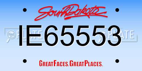 IE65553 South Dakota License Plate