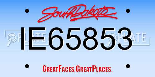 IE65853 South Dakota License Plate