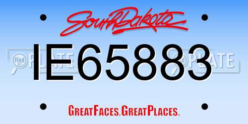 IE65883 South Dakota License Plate