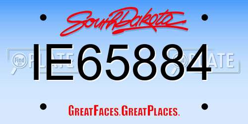 IE65884 South Dakota License Plate