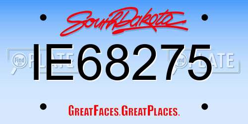 IE68275 South Dakota License Plate