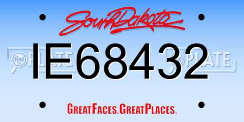 IE68432 South Dakota License Plate