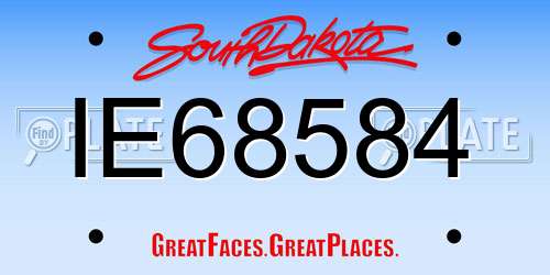IE68584 South Dakota License Plate