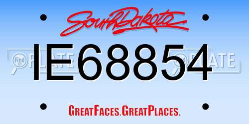 IE68854 South Dakota License Plate