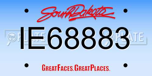 IE68883 South Dakota License Plate